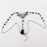 Gothic Bat Pendant Necklace Exaggerated Crystal Choker Jewelry