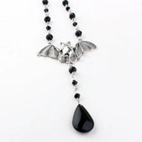 Gothic Bat Pendant Necklace Exaggerated Crystal Choker Jewelry