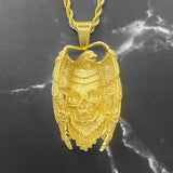 Stainless Steel Eagle Skull Pendant Necklace Halloween Gift