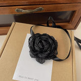 Rose Flower Collarbone Chain Lace Flower Necklace Wedding Halloween