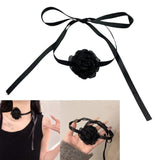 Rose Flower Collarbone Chain Lace Flower Necklace Wedding Halloween