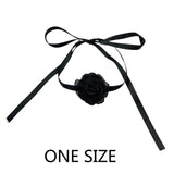 Rose Flower Collarbone Chain Lace Flower Necklace Wedding Halloween