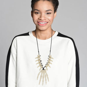 Halloween Pendant Decor Head Bone Necklace Ivory Creepy Jewelry