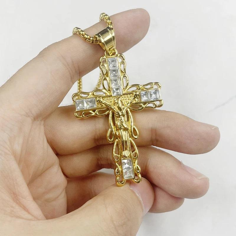 Cross Necklace Locket Gothic Halloween Punk Jesus Christ Gift