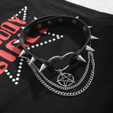Gothic PU Leather Rivet Choker Necklace Punk Vinatge