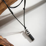 Gothic Crystal Stone Column Pendant Necklace for Women