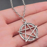 Pentagram Pentacle Star Pendant Necklace Goth Vintage Jewelry