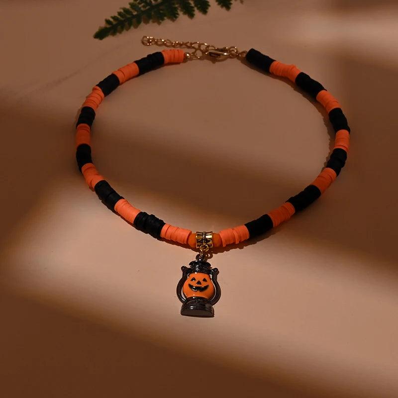 Halloween Pumpkin Pendant Necklace for Girls