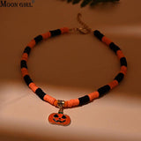 Halloween Pumpkin Pendant Necklace for Girls