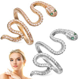 2 Pcs Snake Shaped Metal Rings, Men Ladies Retro Design, Opening Women