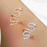 2 Pcs Snake Shaped Metal Rings, Men Ladies Retro Design, Opening Women