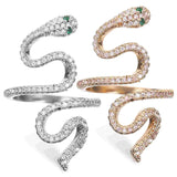2 Pcs Snake Shaped Metal Rings, Men Ladies Retro Design, Opening Women