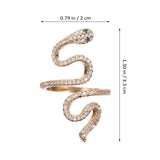 2 Pcs Snake Shaped Metal Rings, Men Ladies Retro Design, Opening Women