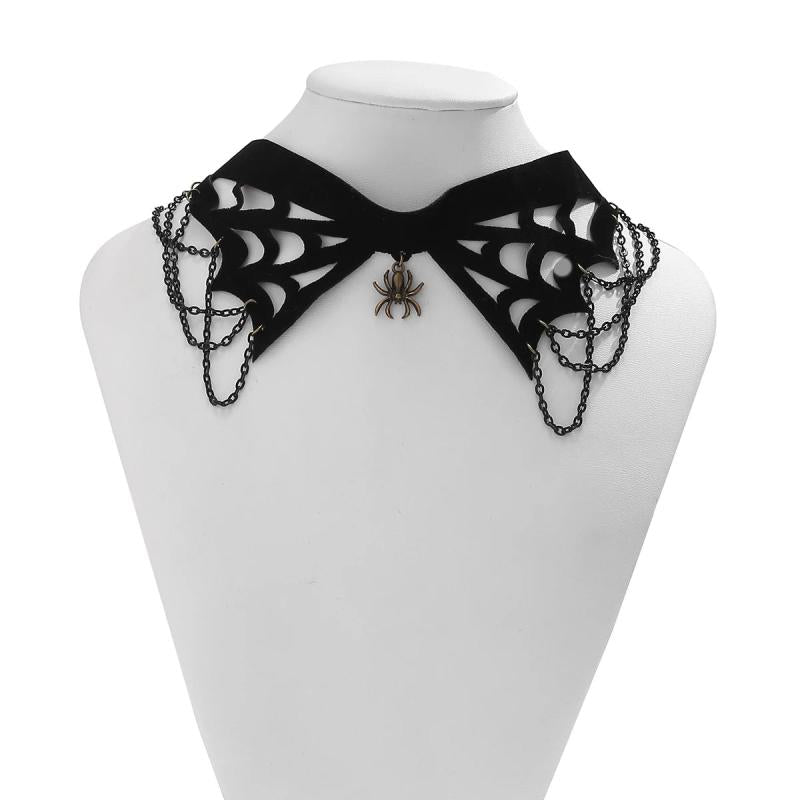 Punk Star Charm Necklace Geometric Cotton Neck Chain for Women