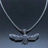 Gothic Moth Stainless Steel Chain Necklace Halloween Gift