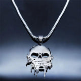 Heavy Metal Skull Stainless Steel Chain Necklace Halloween Gift