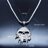 Heavy Metal Skull Stainless Steel Chain Necklace Halloween Gift