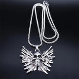 Skull Skeleton Gun Pendant Necklace Men's Hip Hop Jewelry