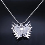 Skull Skeleton Gun Pendant Necklace Men's Hip Hop Jewelry