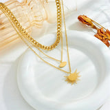 MEYRROYU316L Devil's Eye 3-Layer Rhinestone Necklace Halloween