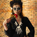 Hand Bone Necklace Halloween Party Jewelry Costume Accessories Pendant