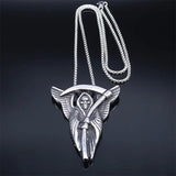 Goth Grim Reaper Death God Skull Necklace for Men Stainless Steel