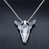 Goth Grim Reaper Death God Skull Necklace for Men Stainless Steel