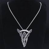 Goth Grim Reaper Death God Skull Necklace for Men Stainless Steel