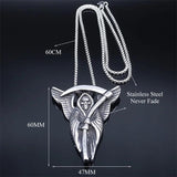 Goth Grim Reaper Death God Skull Necklace for Men Stainless Steel