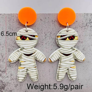Skull Sunflower Pumpkin Earrings Witch Hat Drop Earrings