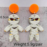 Skull Sunflower Pumpkin Earrings Witch Hat Drop Earrings