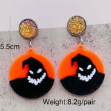Skull Sunflower Pumpkin Earrings Witch Hat Drop Earrings