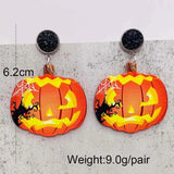 Skull Sunflower Pumpkin Earrings Witch Hat Drop Earrings