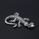316L Mens Stainless Steel Lizard Pendant Necklace