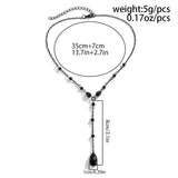 Crystal Chest Chain Necklace for Women Y2K Halloween Jewelry