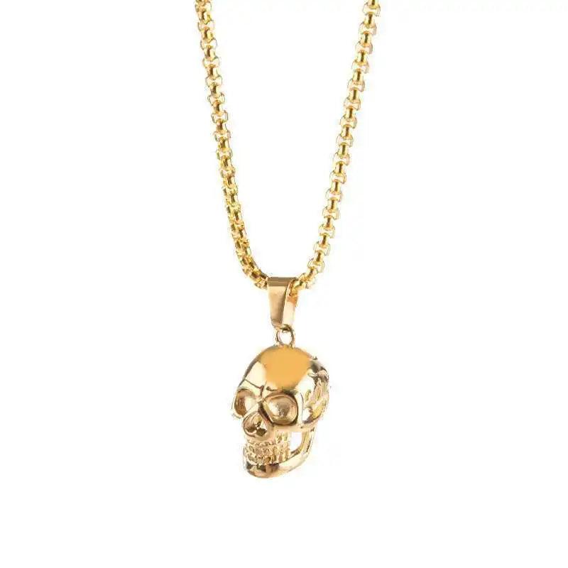 Punk Skull Pendant Halloween Steel Chain Necklace