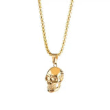 Punk Skull Pendant Halloween Steel Chain Necklace