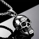 Punk Skull Pendant Halloween Steel Chain Necklace