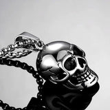 Punk Skull Pendant Halloween Steel Chain Necklace