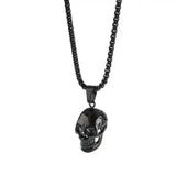 Punk Skull Pendant Halloween Steel Chain Necklace
