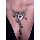 Halloween Red Heart Necklace Gothic Jewelry Pendant Women Accessories