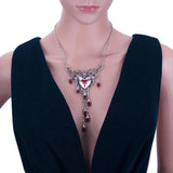Halloween Red Heart Necklace Gothic Jewelry Pendant Women Accessories