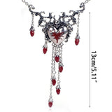 Halloween Red Heart Necklace Gothic Jewelry Pendant Women Accessories