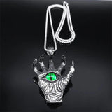 Gothic Hiphop Men Necklace Devil's Eye Claws Stainless Steel Pendant
