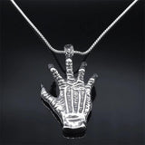 Gothic Hiphop Men Necklace Devil's Eye Claws Stainless Steel Pendant