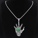 Gothic Hiphop Men Necklace Devil's Eye Claws Stainless Steel Pendant