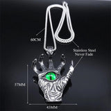 Gothic Hiphop Men Necklace Devil's Eye Claws Stainless Steel Pendant