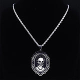 Gothic Skull Stainless Steel Necklace Punk Halloween Gift