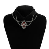 Gothic Rope Choker Pendant Necklace for Women Girls Halloween Jewelry