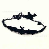 Gothic Flying Bat Collar Necklace Halloween Spooky Men Women Short